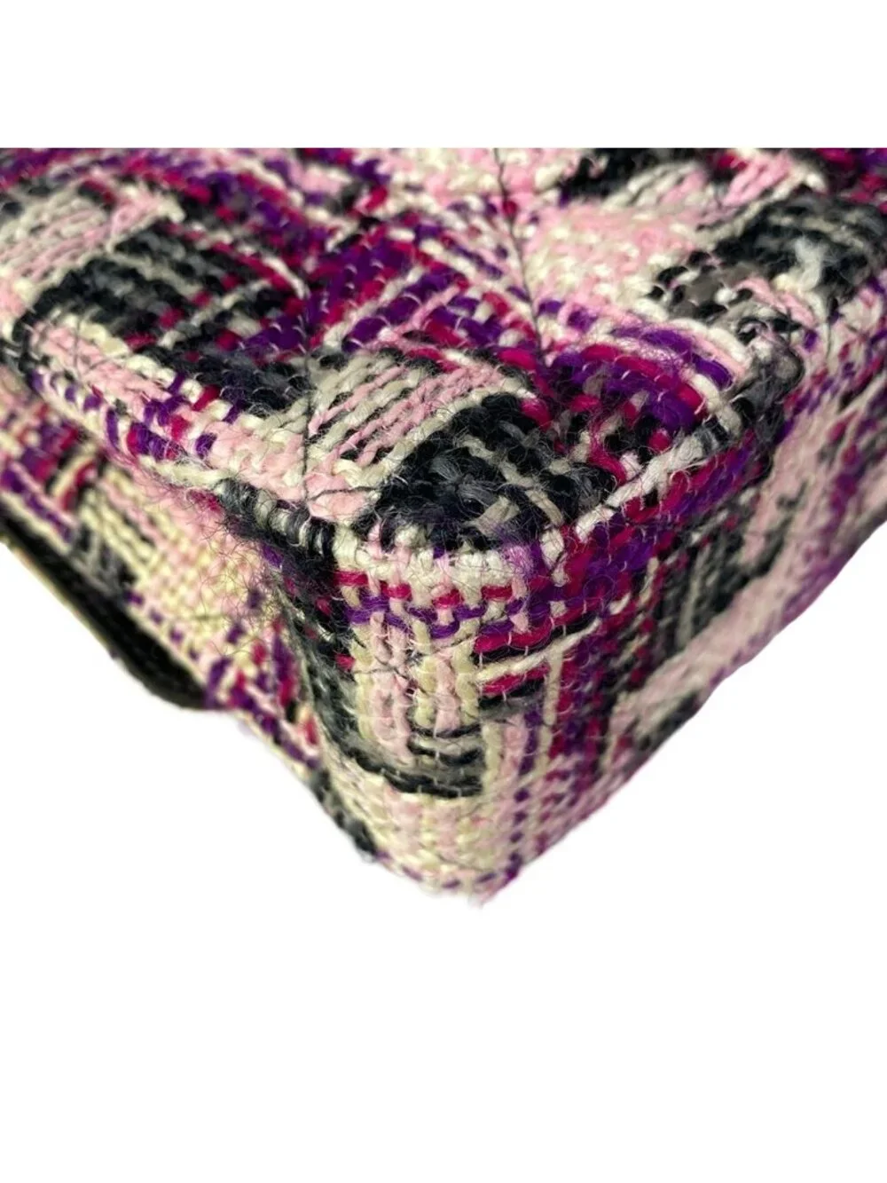Chanel Shoulder Bag Double Flap Quilted Light Pink Purple Multi Lambskin